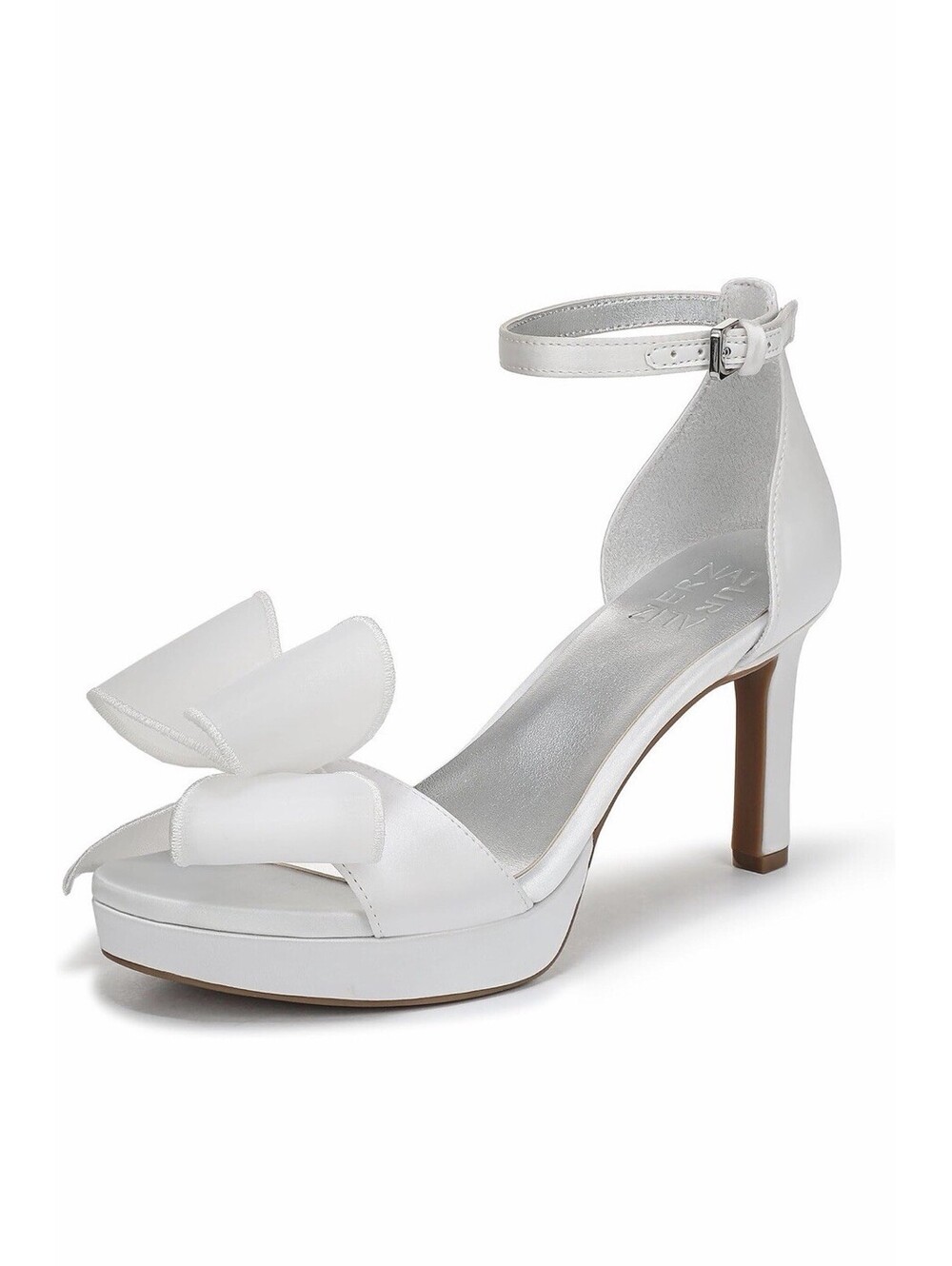 Naturalizer Always Women's Pearl White Satin Sandals Size 8.5 Wide